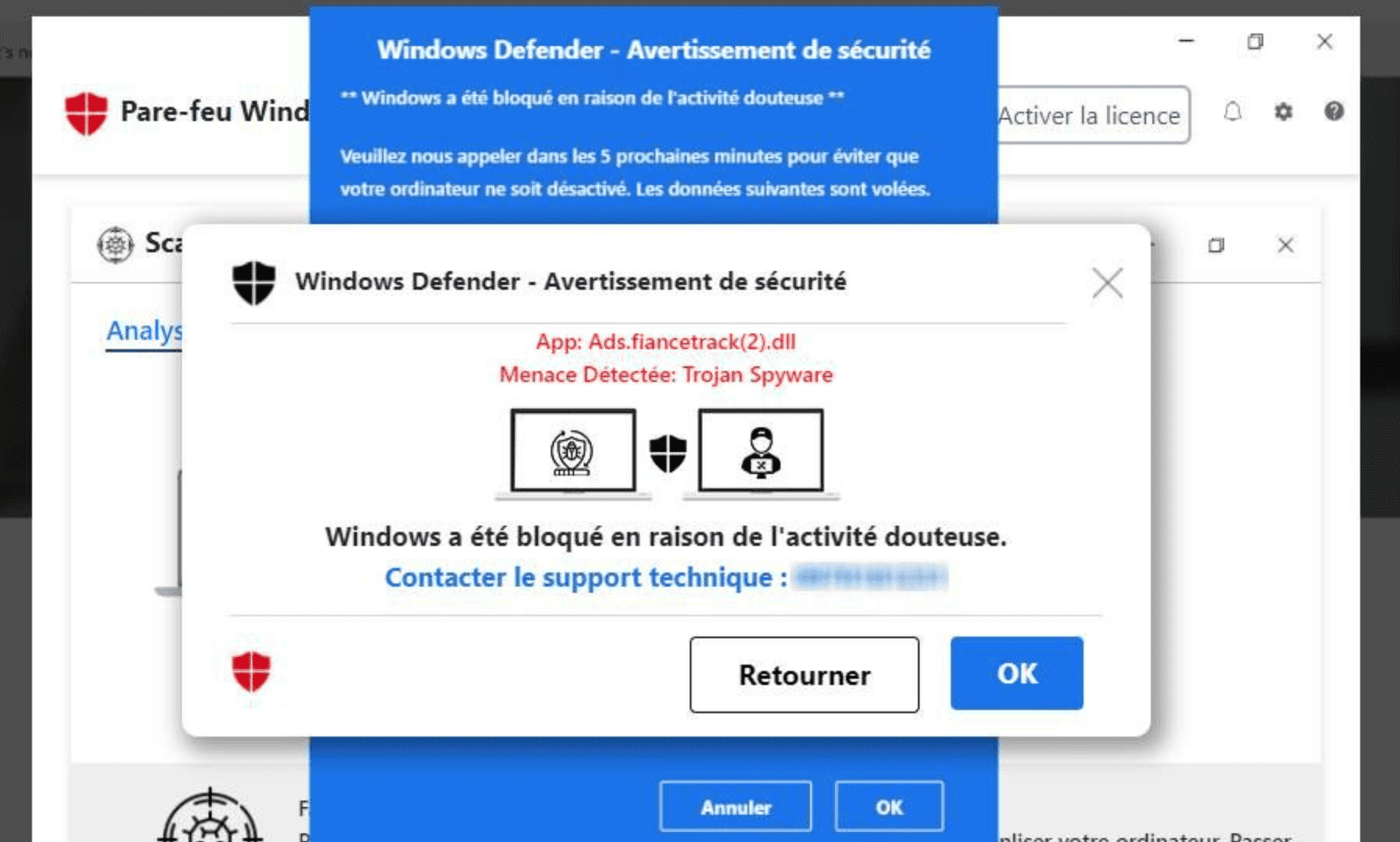 Arnaque Windows Defender lors d'une assistance informatique à domicile