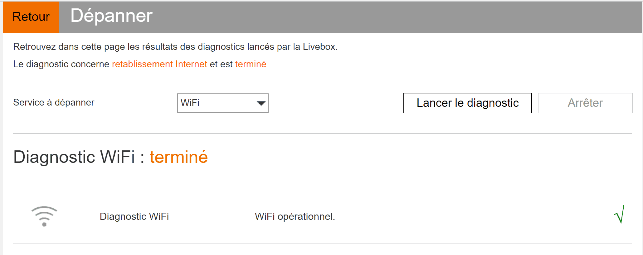 Diagnostic Wifi Livebox Orange